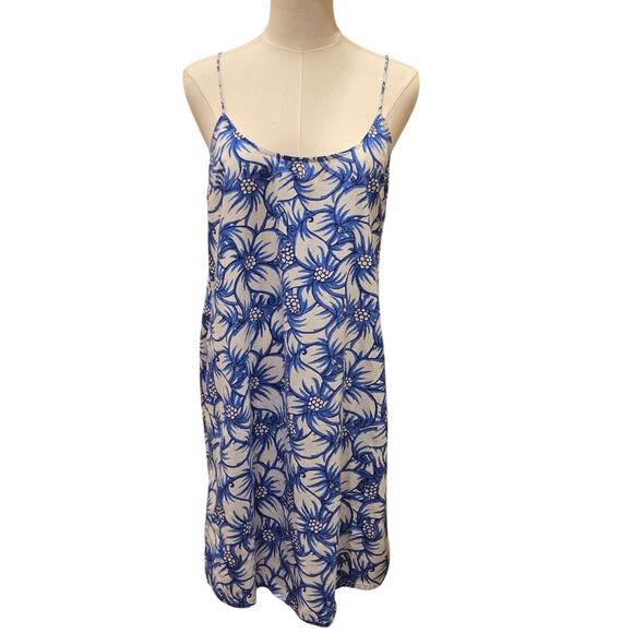 Roberta Roller Rabbit Blue Floral Mini 100% Cotton Dress Size Medium - Picture 1 of 9